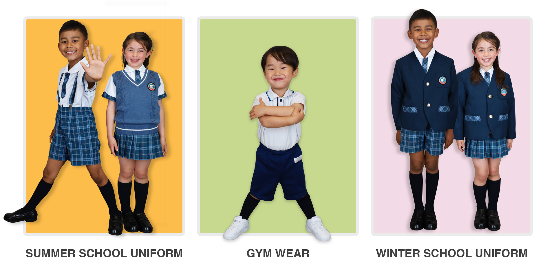 summer school uniform, winter school uniform, gym wear